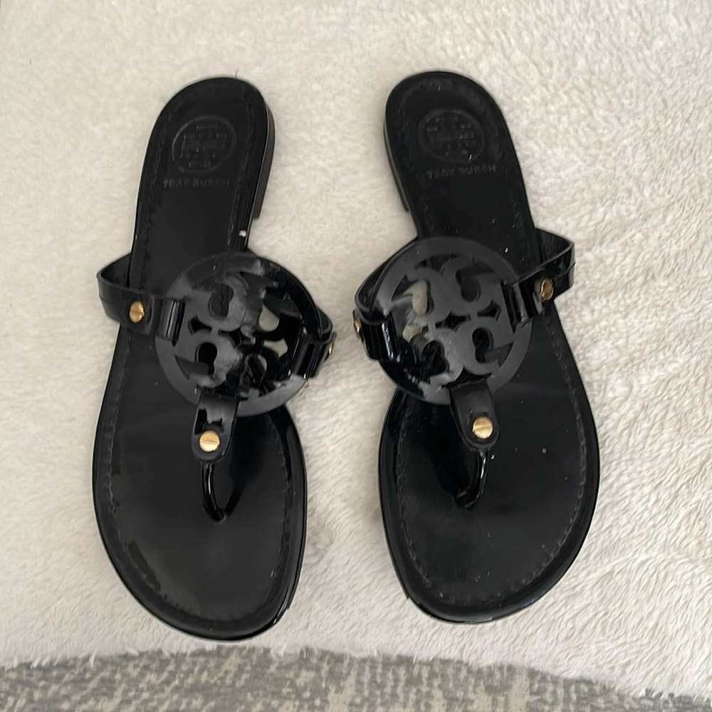 Tory Burch Patent Leather Sandals Slides 81/2